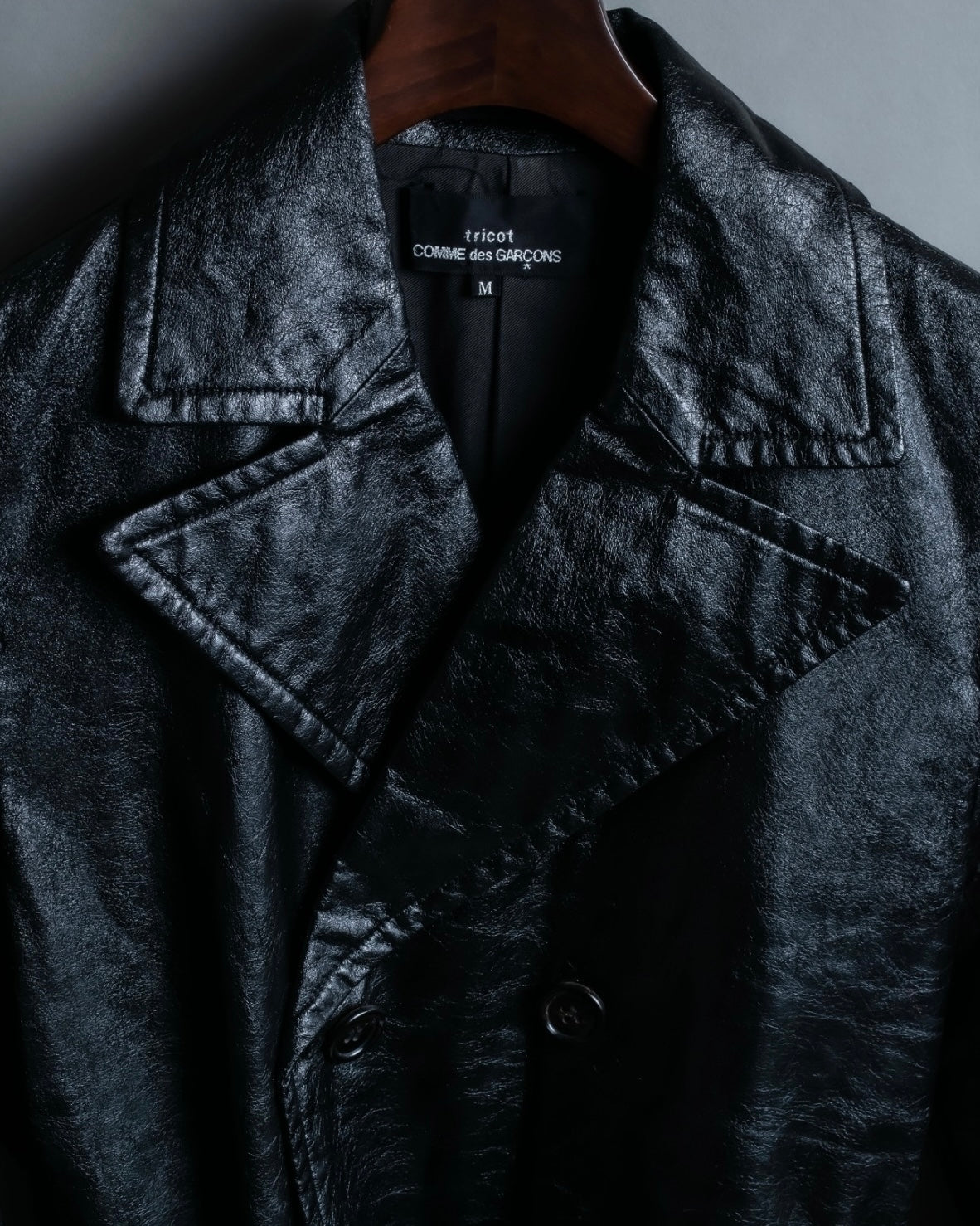 "tricot Comme des Garçons" Archive leather trench coat