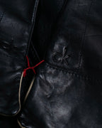 "Calvin Klein" Dead stock black &amp; off-white leather gloves