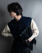 “Christian Dior” CD designed bicolor knit polo