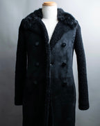 "BALENCIAGA" Opossum Fur Boa Leather Special Coat