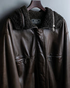 "SYLVIE SCHIMMEL" Special touch leather zip hood jacket
