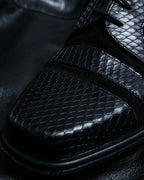 Python leather combination loafers