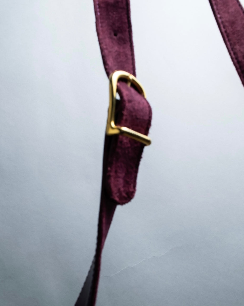 "CELINE" Purple red gradient suede shoulder bag