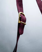 "CELINE" Purple red gradient suede shoulder bag