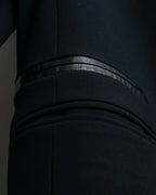 "Alexander wang"Leather piping tailored jacket with back fastening design