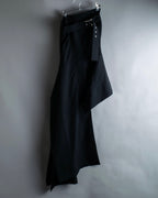 "Yohji Yamamoto" double zip asymmetric skirt