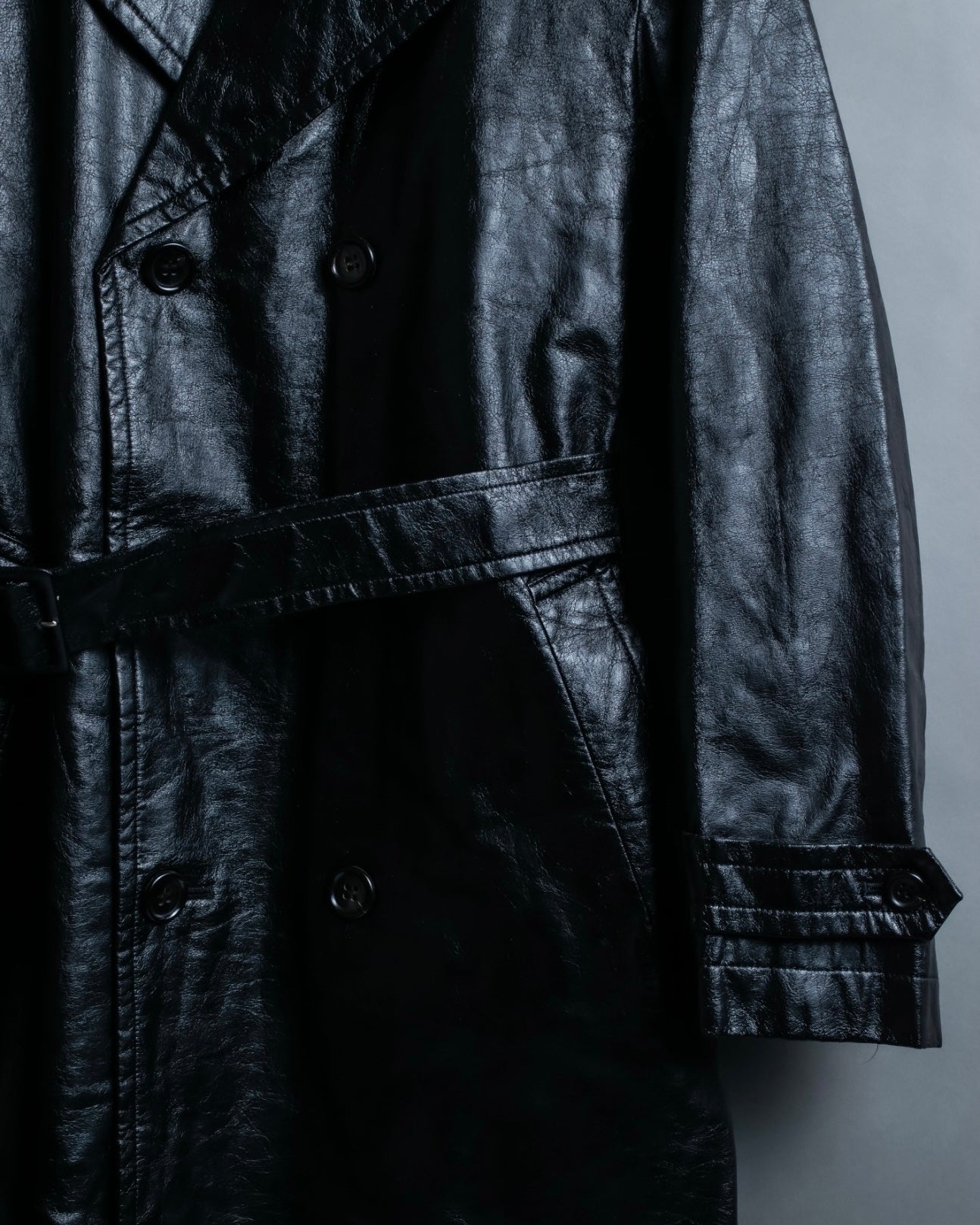 "tricot Comme des Garçons" Archive leather trench coat