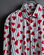 “JW Anderson” heart pattern designed striped shirt