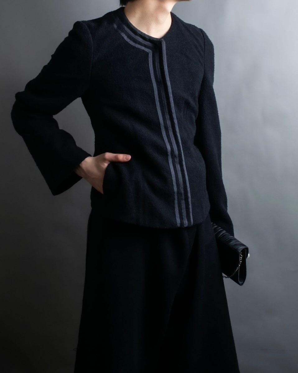 "EMPORIO ARMANI" Three-line short fly front jacket