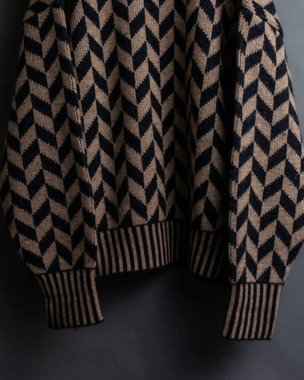 "GIORGIO ARMANI" Geometric pattern rib wool knit