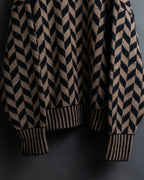 "GIORGIO ARMANI" Geometric pattern rib wool knit