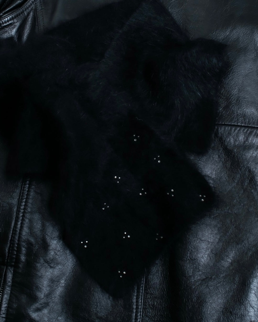 "KATHARINE HAMNETT LONDON" Angora wool shaggy scarf