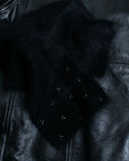 "KATHARINE HAMNETT LONDON" Angora wool shaggy scarf