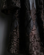 "Guy laroche" vintage real fur leather coat