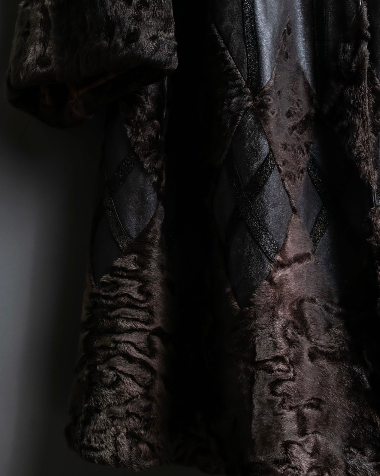 "Guy laroche" vintage real fur leather coat