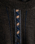 "COMME des GARCONS HOMME PLUS (1997-98's )" Spiral print design dark brown knit