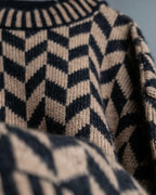 "GIORGIO ARMANI" Geometric pattern rib wool knit