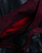 "CELINE" Purple red gradient suede shoulder bag