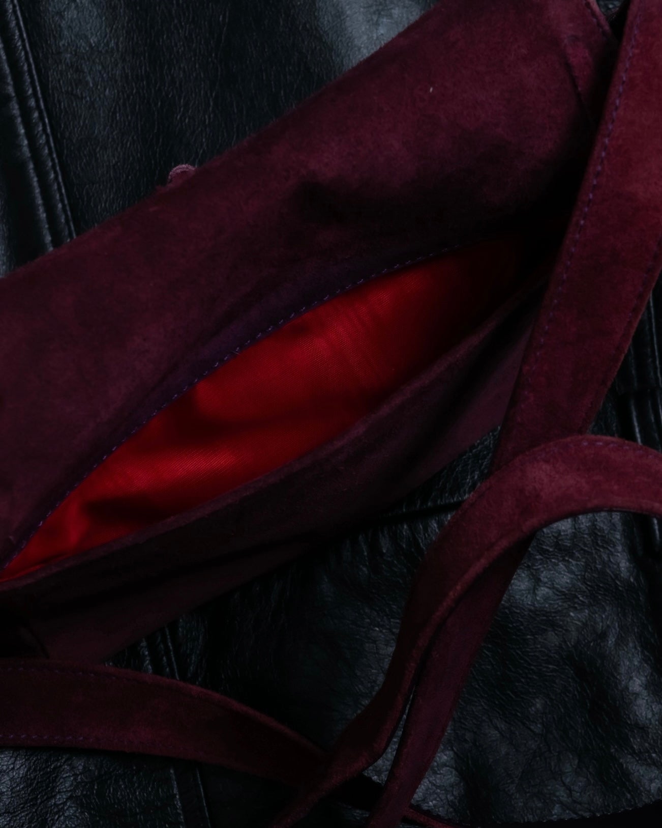 "CELINE" Purple red gradient suede shoulder bag