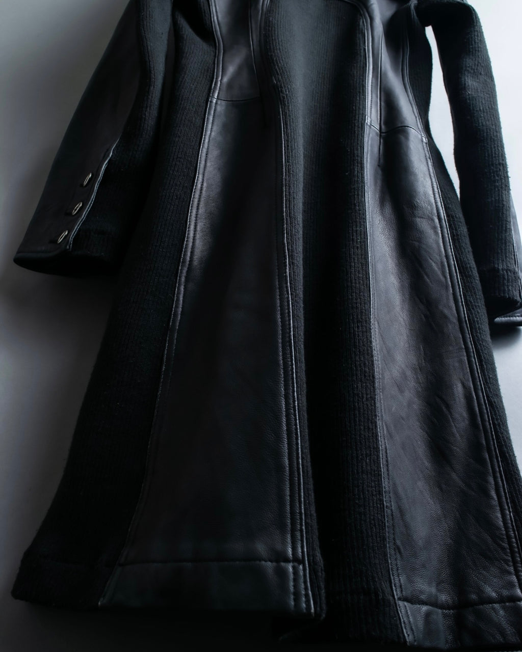 Vintage Leather x CORDUROY combination trench coat