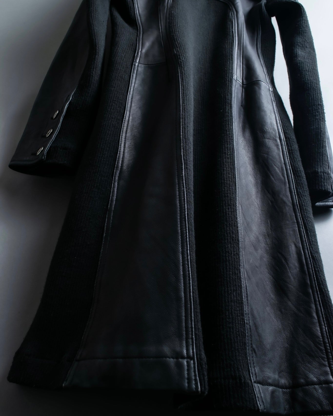 Vintage Leather x CORDUROY combination trench coat