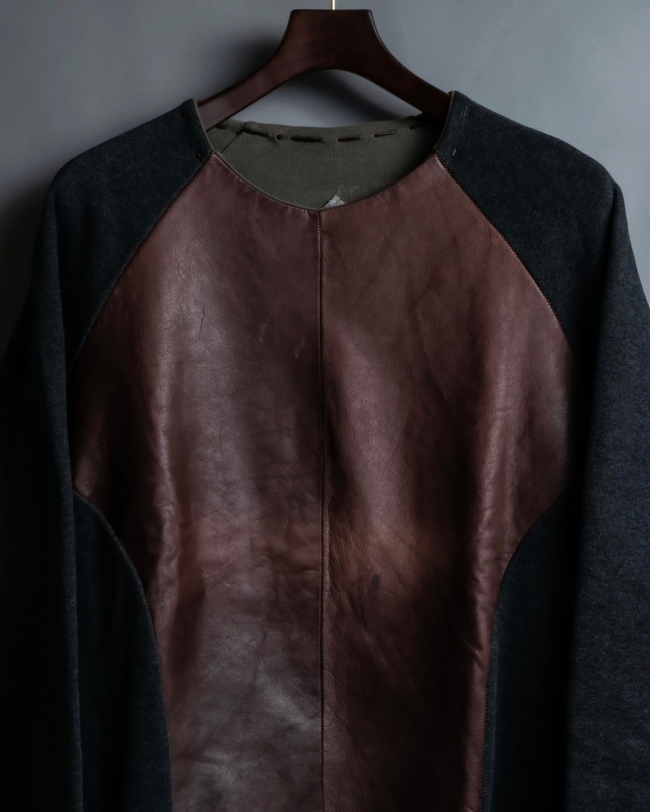 "DIONISO" Archive genuine leather combination knit