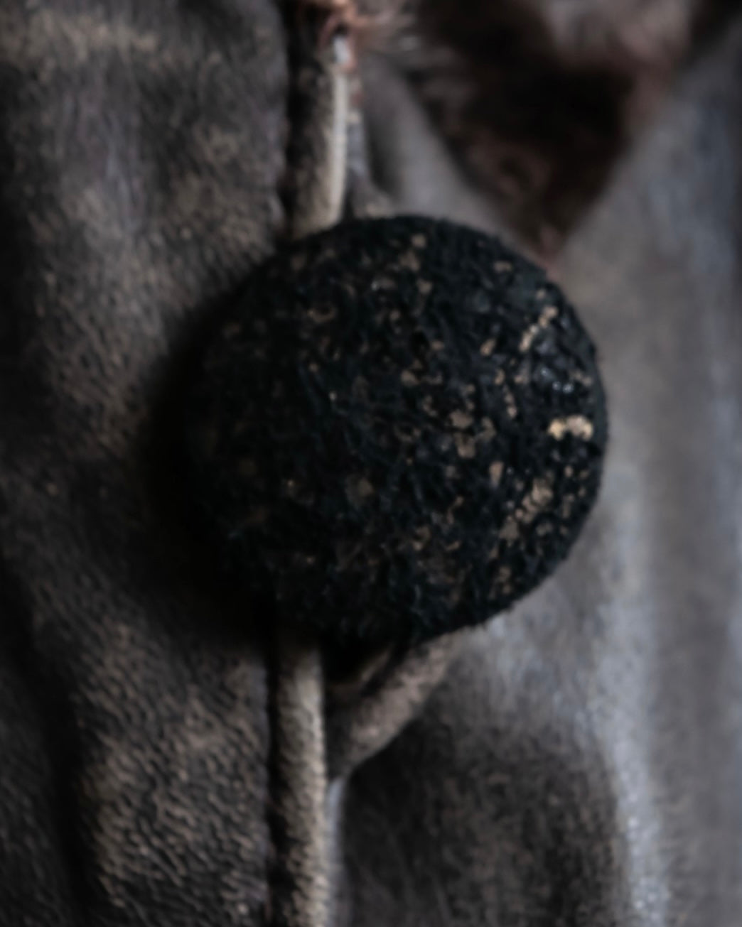 "Guy laroche" vintage real fur leather coat