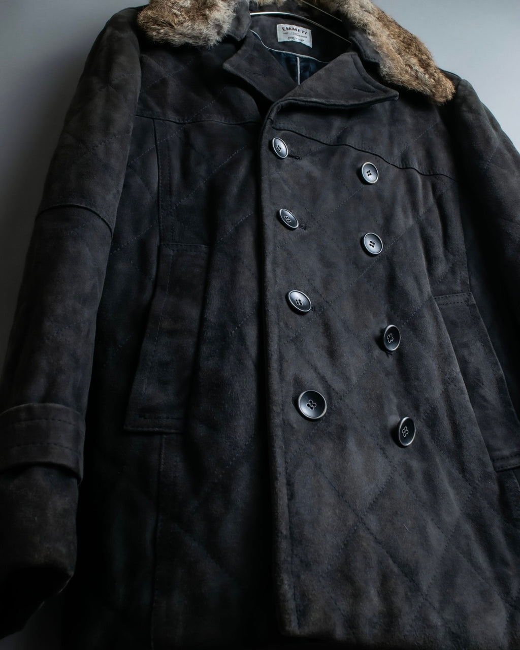 "EMMETI" goatskin quilted P coat