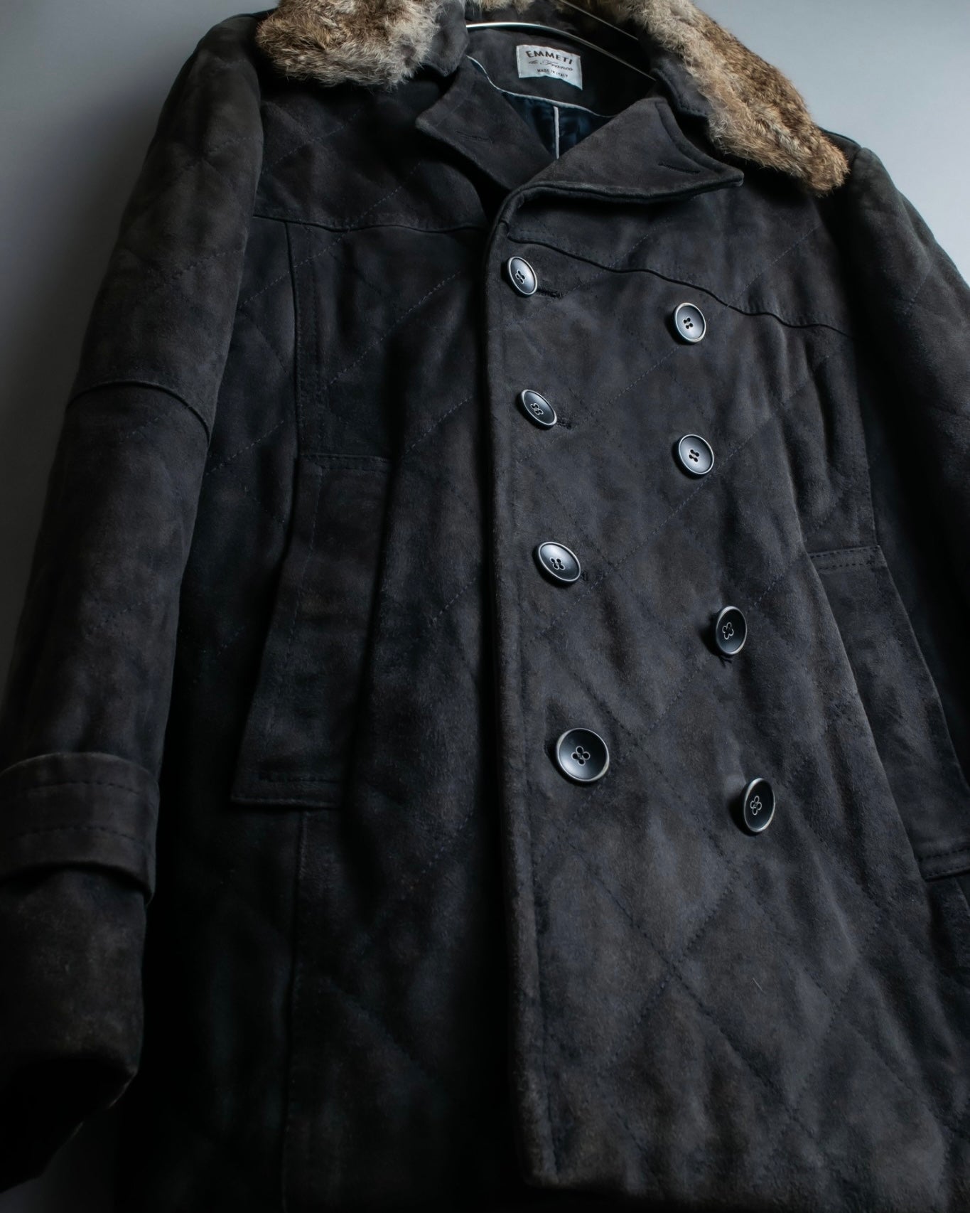 "EMMETI" goatskin quilted P coat