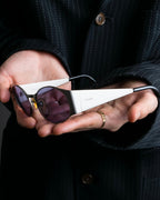 “CHANEL”  metal plate flame oval sunglasses