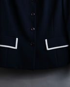 “Burberrys” open collar piping designed jacket