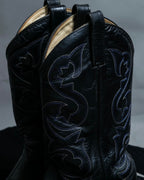 Vintage Blue Embroidered Wester Boots