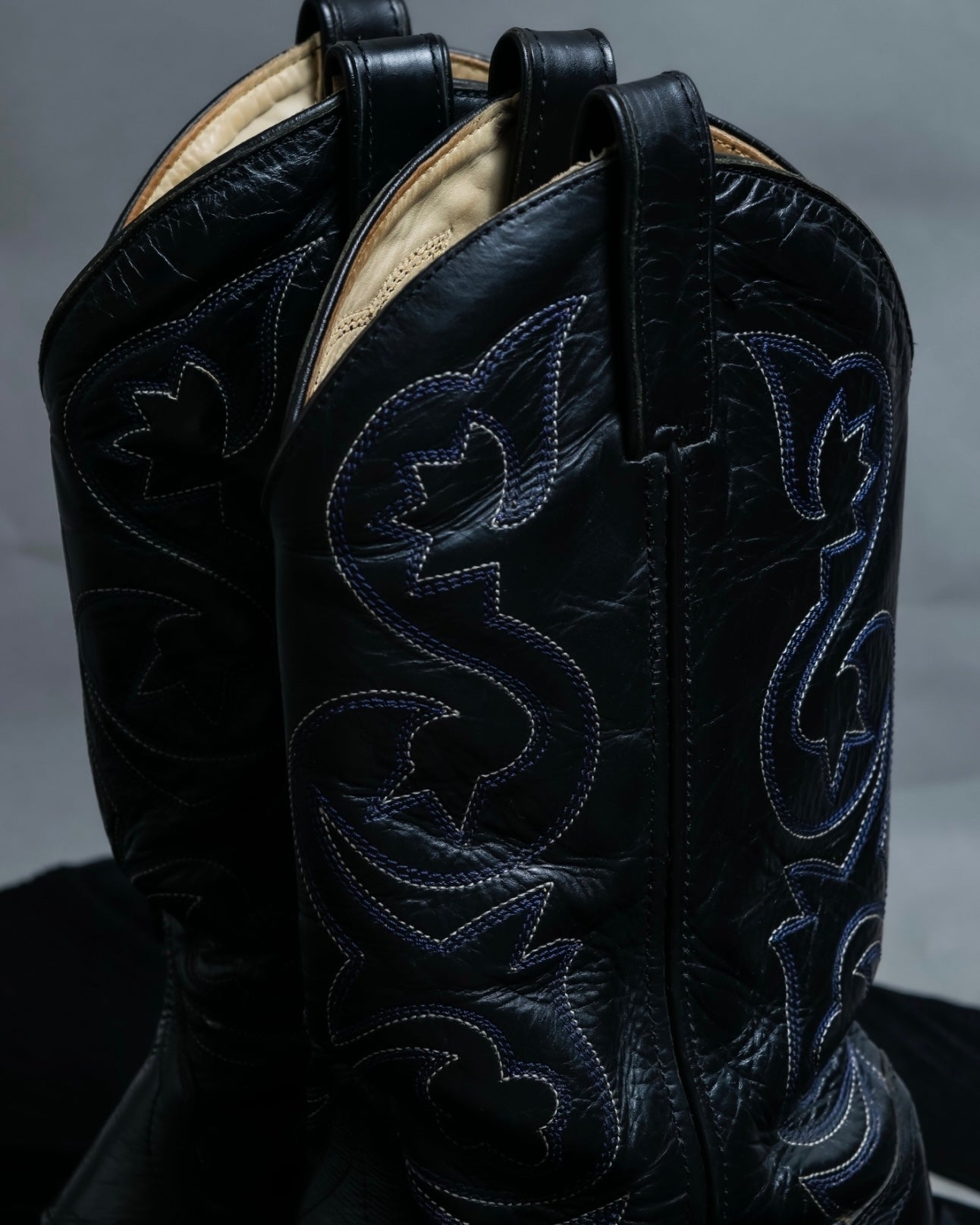 Vintage Blue Embroidered Wester Boots