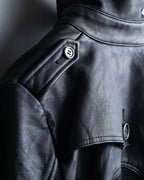 Vintage Leather x CORDUROY combination trench coat