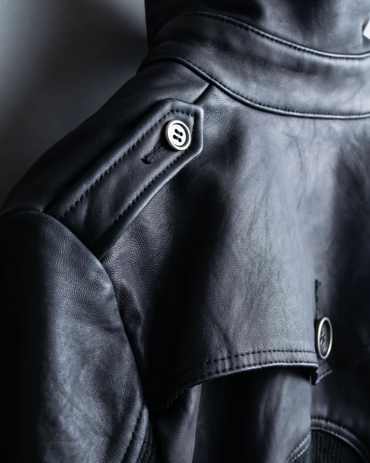 Vintage Leather x CORDUROY combination trench coat