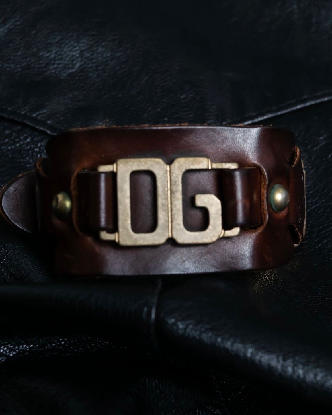 D&G Dark Brown Leather Bangle