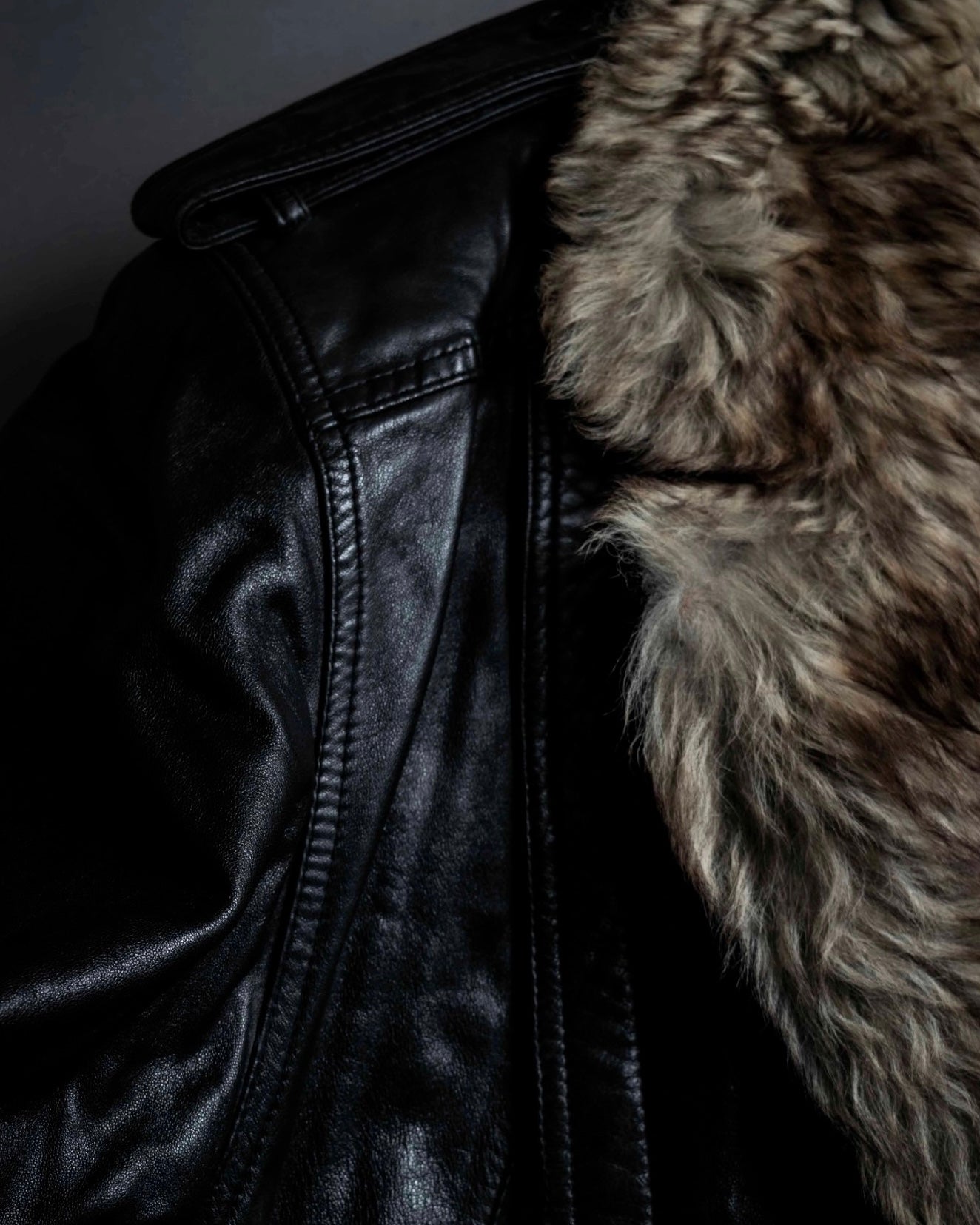 3XL Oversilhouette Faux Fur Leather Coat