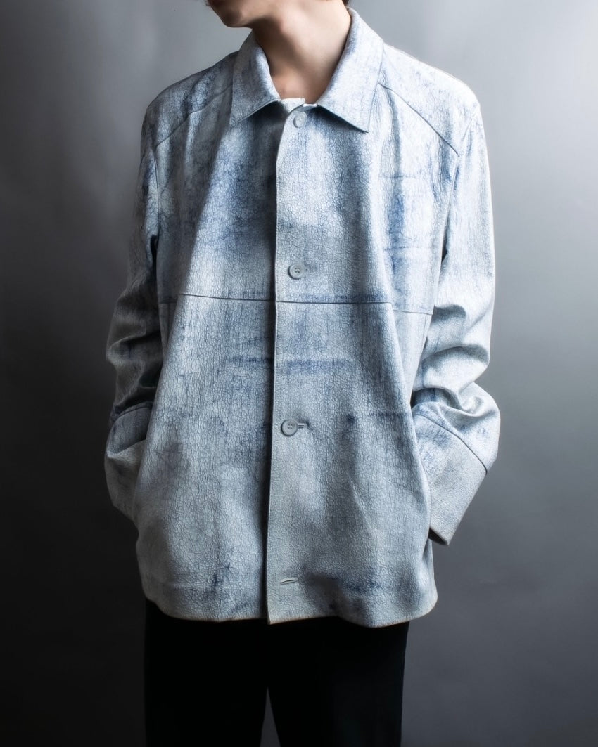 "CRISTIANO di THIENE"Crack design white leather jacket