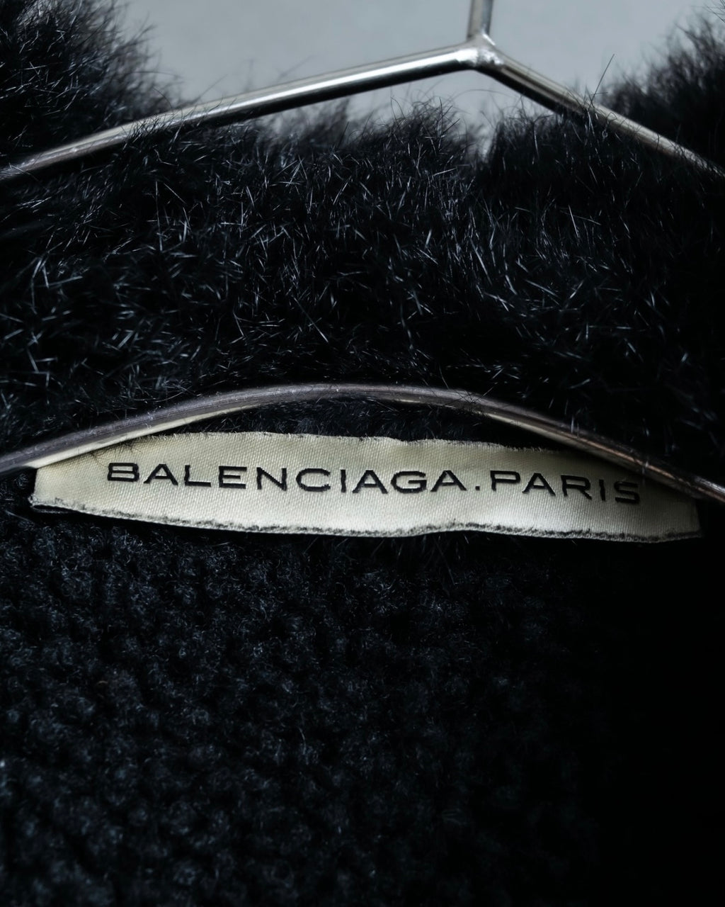 "BALENCIAGA" Opossum Fur Boa Leather Special Coat