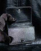 "BALENCIAGA" Glittery grunge style compact wallet
