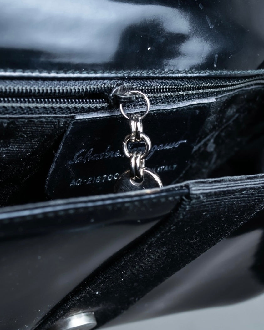 "Salvatore Ferragamo" enamel shoulder bag