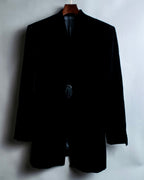 Collarless Beautiful Silhouette Velor Tailored Jacket