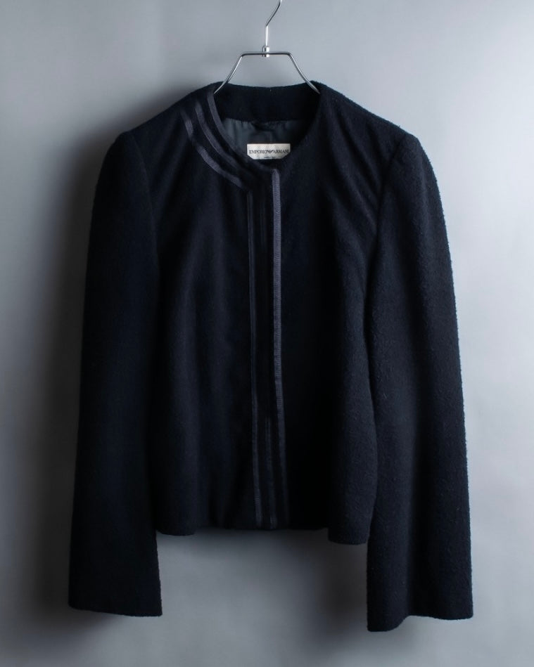 "EMPORIO ARMANI" Three-line short fly front jacket