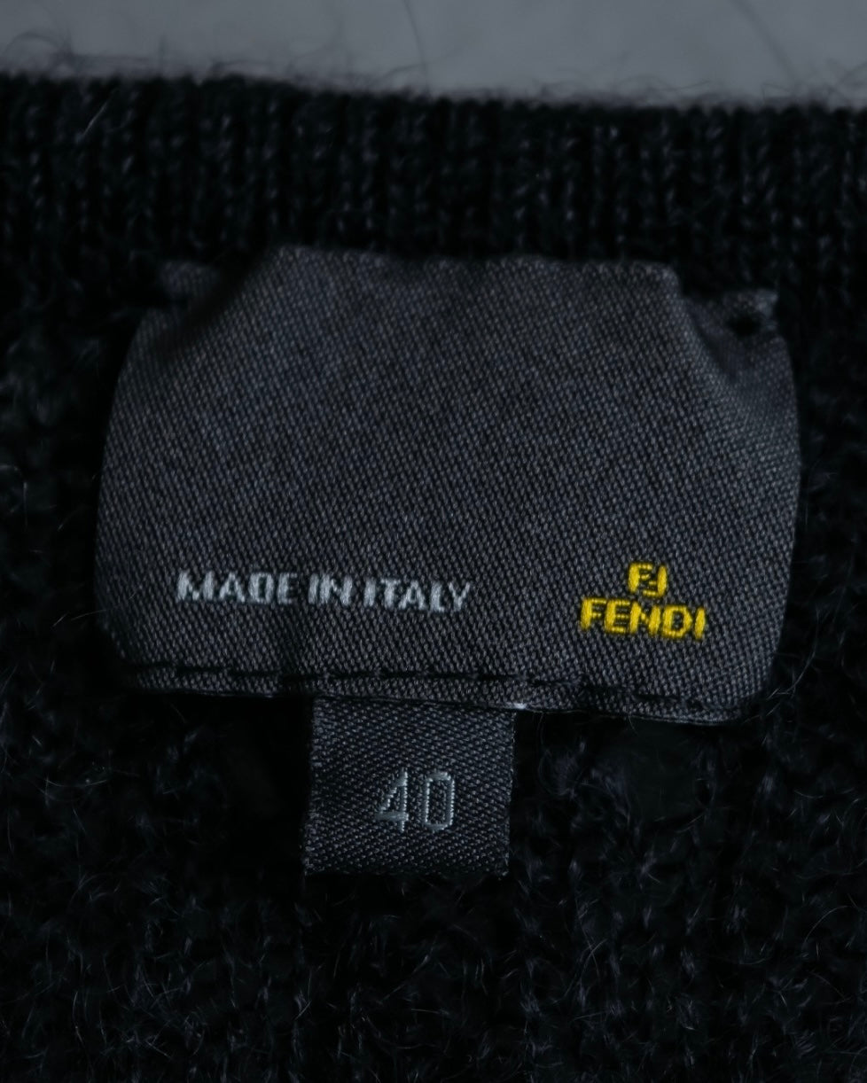 "FENDI" Hair fringe sheer combination summer knit