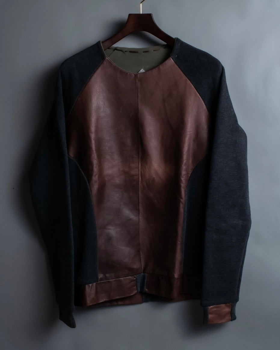 "DIONISO" Archive genuine leather combination knit