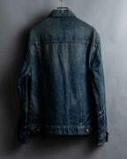 "Levi's Redloop" Aging process pencil stripe denim jacket