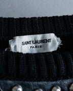 "SAINT LAURENT PARIS" 2014AW studded design knit sweater