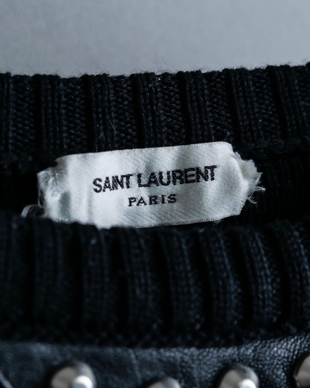 "SAINT LAURENT PARIS" 2014AW studded design knit sweater