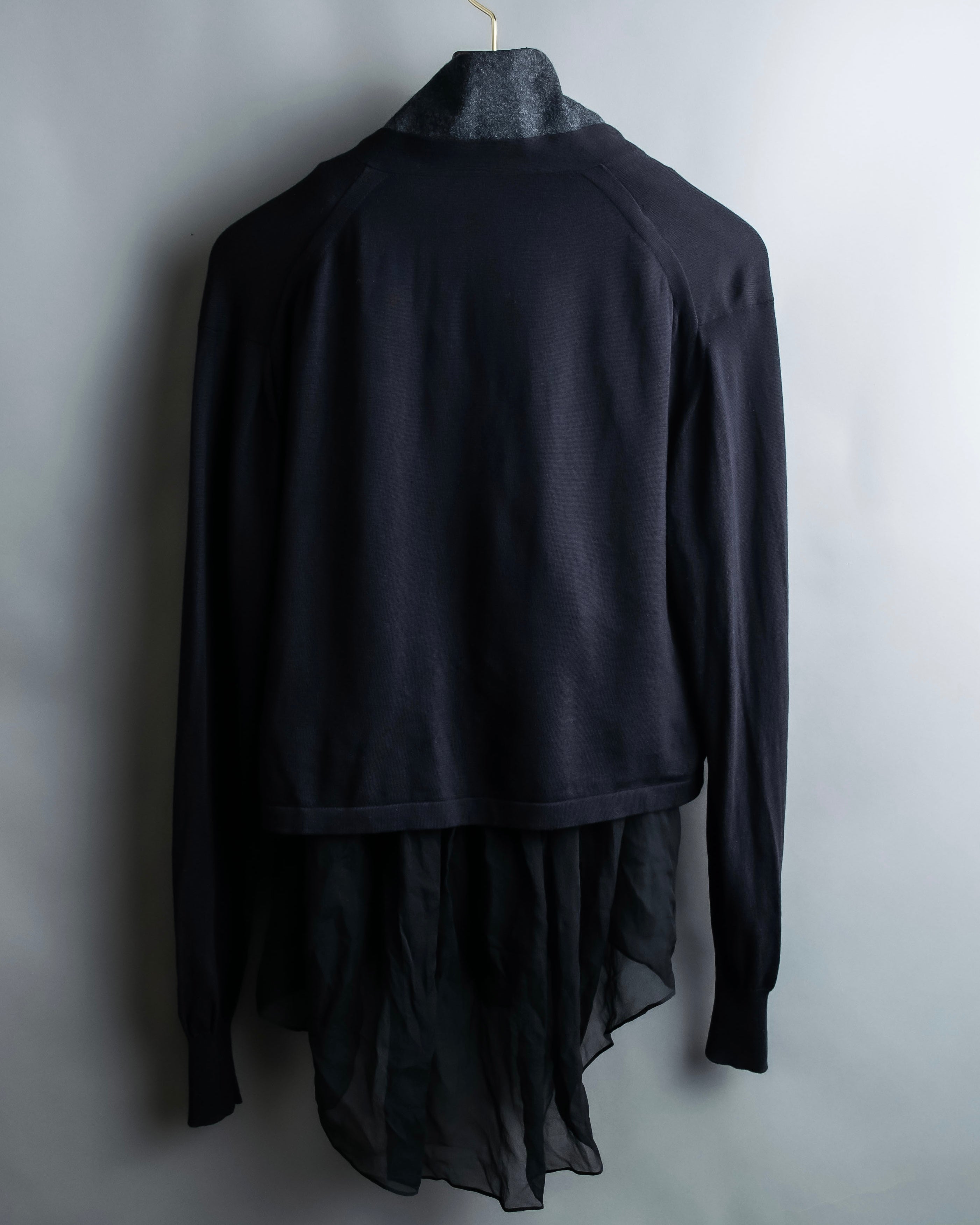 "sacai" Sheer corset layered cardigan jacket