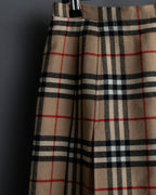 "Burberry's (70-80's)" Nova check side zip pleated skirt